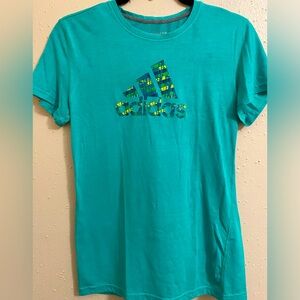 Adidas women’s teal tee.